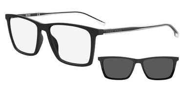 Designer Men Hugo Boss Eyeglasses: 1151/CS - Matte Black- SpecSMART Eye Clinic (Front View) &  Designer Men Hugo Boss Eyeglasses: 1151/CS - Matte Black- SpecSMART Eye Clinic (Diagonal View)